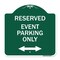 Signmission Event Parking W/ Bidirectional Arrow, Green & White Aluminum Sign, 18" x 18", GW-1818-24073 A-DES-GW-1818-24073 - alternate 1